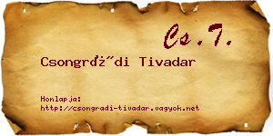 Csongrádi Tivadar névjegykártya